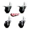 Service Caster 3'' Soft Rubber Wheel Swivel 7/16'' Stem Caster Set 2 Total Lock Brake, 4PK SCC-GRTTL20S314-SRS-716138-2-S-2 - alternate 2